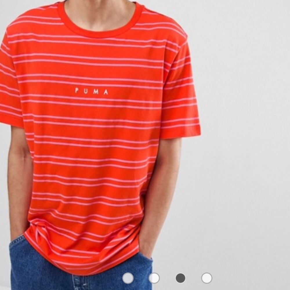 Puma pink and orange stripe t shirt